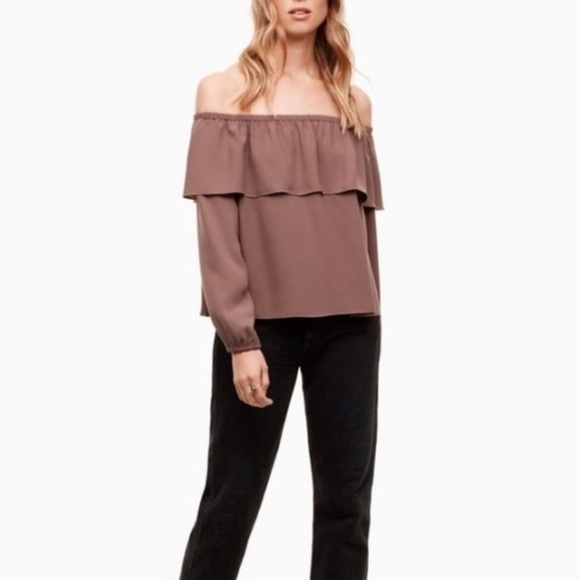 ARITZIA Wilfred off the shoulders flowy ruffled blouse Size M - Picture 1 of 14